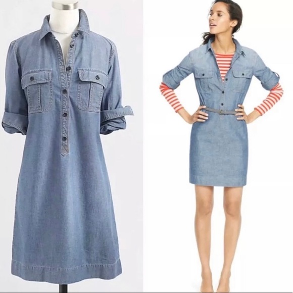 Dresses & Skirts - New J.Crew Chambray Shirt Dress Size Large